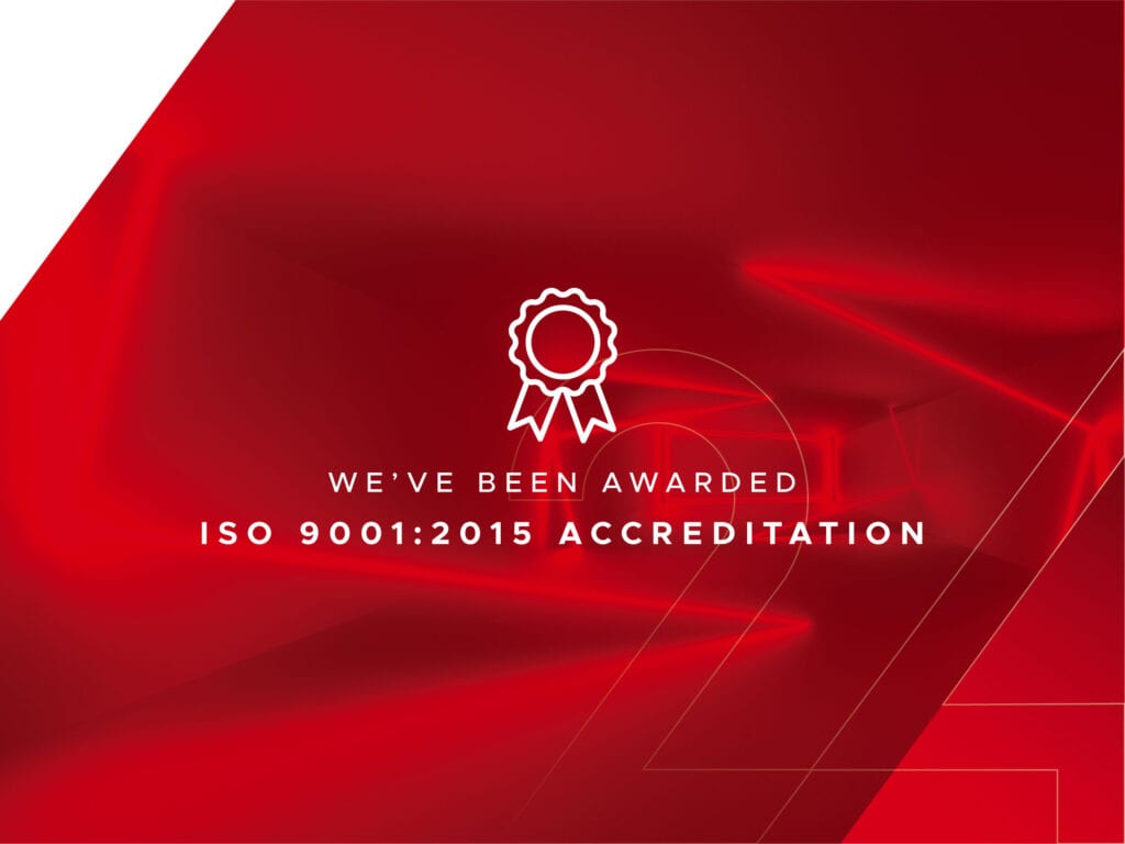 ISO 9001:2015 accreditation with rosette