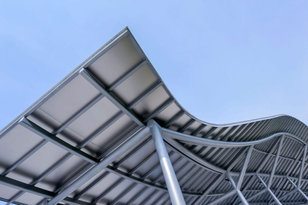 Laser cutter for construction industry image of roof in London