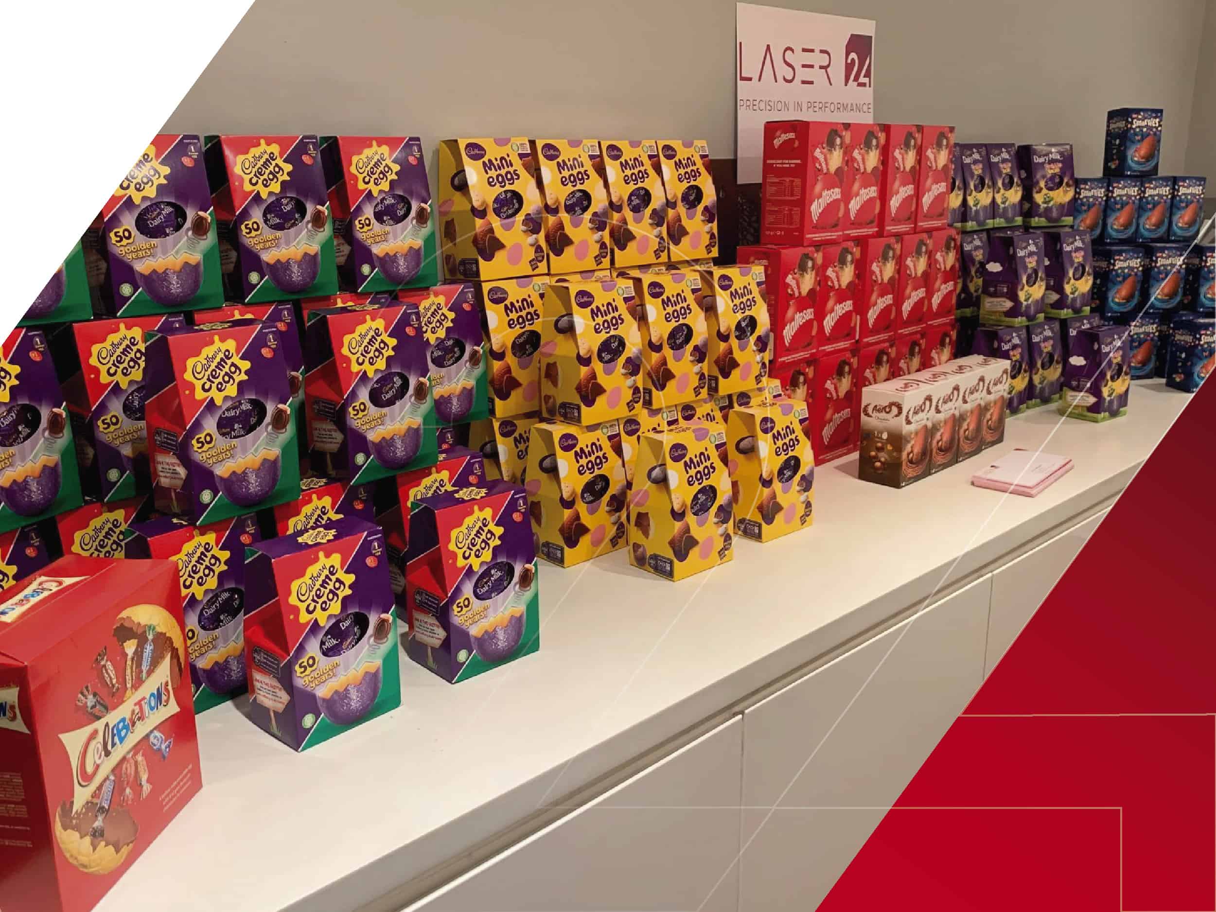 Laser 24 easter egg collection for charity